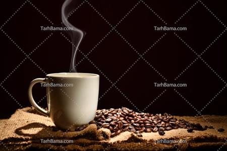 تصویر با کیفیت قهوه داغ فنجان قهوه سفید